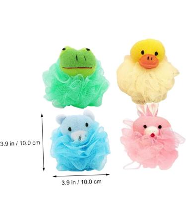 FRCOLOR 4pcs Bath Flower Sponges - Kids Loofah & Shower Puff for Fun Bathing & Cleaning - Buy Online on GoSupps.com