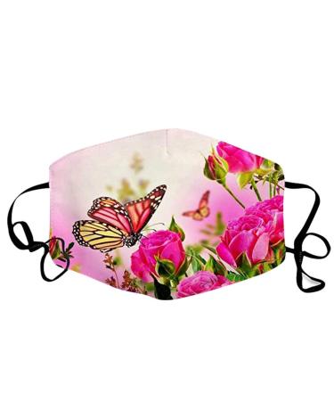 LIEIKIC Cow Mouth and Nose Protection with Motif Washable Reusable Neckerchief Multifunctional Scarf