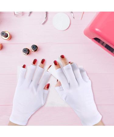Quesuc 3 Pairs UV Shield Glove Gel Manicures Glove Anti UV Fingerless Gloves Protect Hands from UV Light Lamp Manicure Dryer (Black Purple White) - Buy Online on GoSupps.com