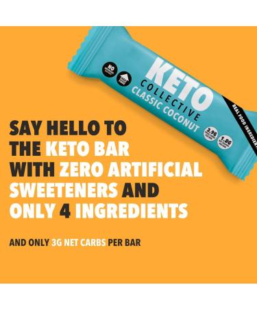 Keto Collective Keto Bars - 15x40g Mixed Variety Box | Low Carb, High Fibre, Source of Protein | Gluten Free, Vegan | 3g Net Carbs | Natural Ingredients - Buy Online on GoSupps.com