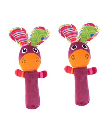 UPKOCH 2pcs Plush Hand Rattle Toys Toys For Toddlers Plush Stuffed Hand Rattle Filling brownx2pcs mediumx2pcs