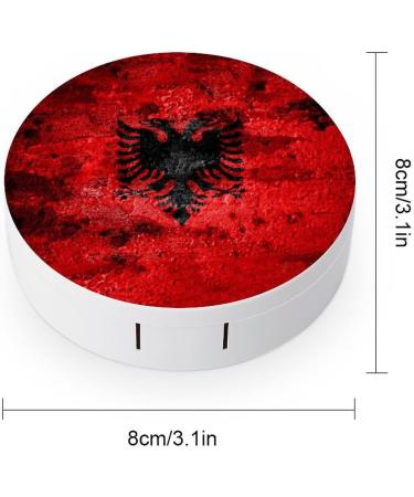 Old Grunge Albania Flag Contact Lens Travel Kit - Portable Cute Contact Box with Mirror for Daily Outdoor Use - Buy Online on GoSupps.com
