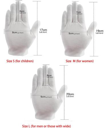 Dinghaole 5 Pairs of Cotton Gloves White Eczema Cotton Moisturising Gloves for Dry Hands Also Enjoy Three Different Sizes for Men Women and Children Breathable Washable Stretchable Gloves - Buy Online on GoSupps.com