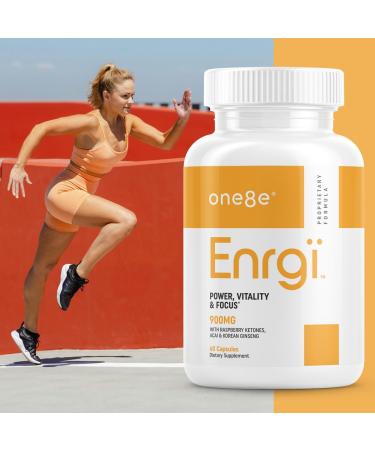 ONE8E Energy Supplement for Fatigue Focus Mental Clarity | Clean Botanical Ingredients w/African Mango Green Tea Extract Caffeine & More | Natural Energy Boosters for Women & Men | 1 Mo. Supply - Buy Online on GoSupps.com