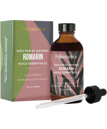 Folkulture Rosemary Essential Oils | 4 Fl Oz - 100% Pure, Organic, Natural and Undiluted | Essential Oils Premium Grade with Glass Dropper for Aromatherapy, Massage, Diffuser Rosemary 4 Fl Oz (Pack of 1) - Buy Online on GoSupps.com