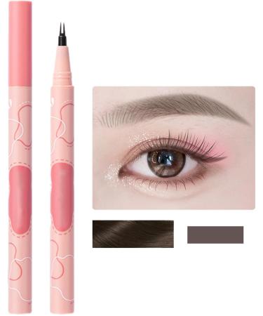Thin Eyebrow Pencil - 2 Fork Tip Eye Brow Pencils for Women Sweatproof - Long Lasting Make up Realistic Eye Makeup for Outdoor Event Dinner Pochy 01# - Buy Online on GoSupps.com