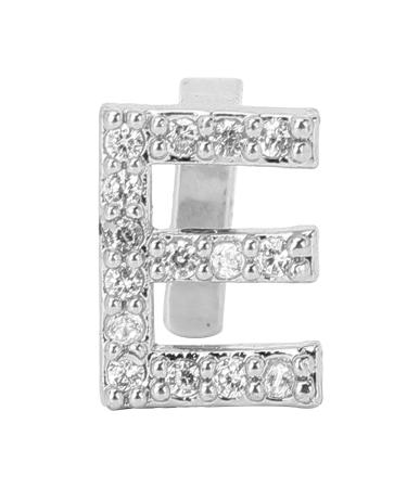 Halloween teeth false teeth hip-hop capital letters E braces individual hip-hop teeth decoration Halloween tooth accessories false teeth hip-hop teeth (silver)