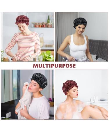 Uraqt Waterproof Shower Hood - 2 Pack | Large Elastic Reusable Shower Cap for Women & Girls | Ideal for Home Hotel & Travel | Stylish Point Pattern - Buy Online on GoSupps.com