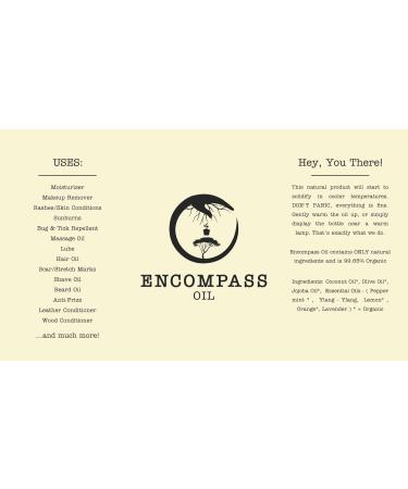 All Natural Encompass Oil Body Oil Hair Oil Natural Skin Care 16 oz (Glass Bottle) 16 Ounce (glass/pump) - Buy Online on GoSupps.com