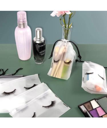 TRIPPER 100Pcs Eyelash Aftercare Bags Lash Bags for Clients Cute Lash Packaging Bags 50 Drawstring and 50 Zipper Cosmetic Bags - Buy Online on GoSupps.com