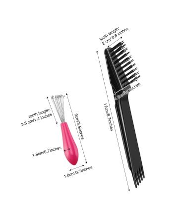 4-Piece Hair Brush Cleaning Tool Set for Home and Salon Use - Pink Plastic Handle - Buy Online on GoSupps.com