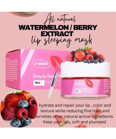 Six in One Lip Care Kit - Lip Sleeping Mask Exfoliating Scrub Hydrating Sheet Masks & Silicone Brushes - Watermelon Scented | International Shipping - Buy Online on GoSupps.com