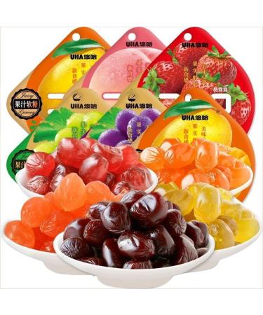 Juice Soft Candy Peeling Fruit Fudge Mixed Fruits Flavor Candy Snacks Grape White Peach Assorted Soft Candy Chewing Candy Desserts wedding candy Casual Snacks gift (Green grape flavor 5bag) Green grape flavor 5bag - Buy Online on GoSupps.com