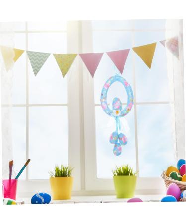 Cabilock Egg Garland Ornament Easter Decorating Pendant Basket Decor Hanging Decor for Easter Small Eggs Blue 34x13cm - Buy Online on GoSupps.com
