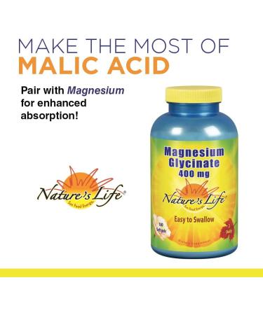 Nature's Life Malic Acid 800 mg - 250 Veggie Caps | Natural Energy Boost - Buy Online on GoSupps.com