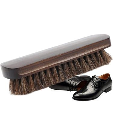 Shoe Brush Horsehair Shoe Brush Polished Wooden Handle Natural Leather Soft Boots Brush Onecolor - Buy Online on GoSupps.com