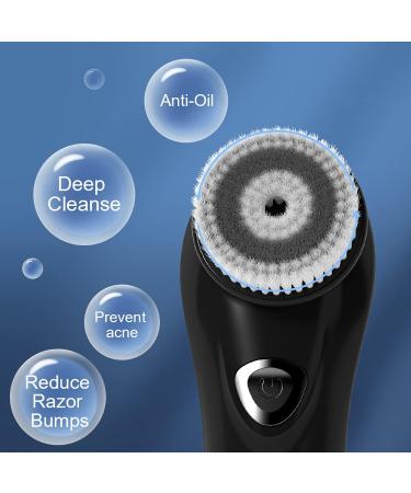TOUCHBeauty Men's Facial Brush Set | Waterproof Face Scrubber Exfoliator Device | Black TB-1487M-05 with 6 Replacement Heads - Buy Online on GoSupps.com