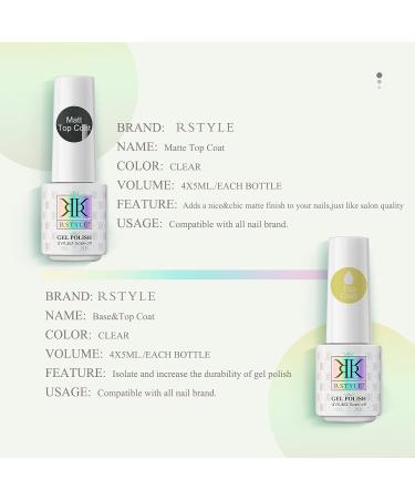 Rstyle Top Coat Gel Set - 4PC No Wipe Base & Primer UV LED Nail Lacquer - International Shipping Available - Buy Online on GoSupps.com