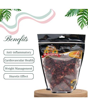 EL RANCHO Hibiscus Flower 300g Resealable Bag Premium Quality for Tea and Infusions Dried Hibiscus Flowers All-Natural Vegan Caffeine-Free. PRODUCT OF MEXICO IDEAL FOR FRESH WATERS - Buy Online on GoSupps.com