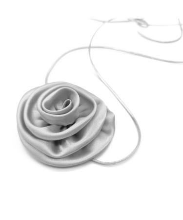 Oralgo's stylish cord necklace simple pendant long cord necklace modern flower necklace alloy material necklace silver