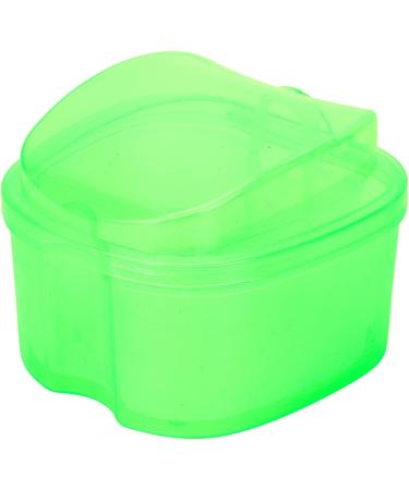 Denture Bath Case Box - Colored Storage Container for False Teeth with Strainer Basket (Green) | International Shipping Available - Buy Online on GoSupps.com