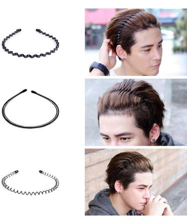 WUBAYI 6Pcs Hair Band Mens Hair Band Metal Headbands Non-slip Headband Fashion Makeup Headbands Unisex Sports Headband Black Headband for Outdoor Sports Weddings Daily Wear - Buy Online on GoSupps.com