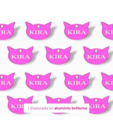 Ibera Gifts - Personalized Engraved Cat Head Name Tag Medallion for Small to Large Cats - Fuchsia Collar Plaque - Buy Online on GoSupps.com