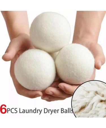 Glomora 6-Pack Wool Dryer Balls - Reusable Fabric Softener Made Of Natural Wool - Reduces Wrinkles and Drying Time - Ideal for Home Use - Buy Online on GoSupps.com