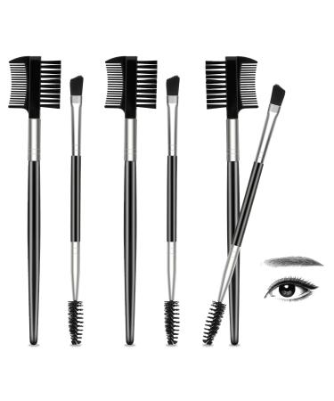 6 pieces eyebrow brush eyelash brush 2 in 1 eyebrow comb eyebrow brush make-up foster tool double head eyebrows brush make-up tools for women