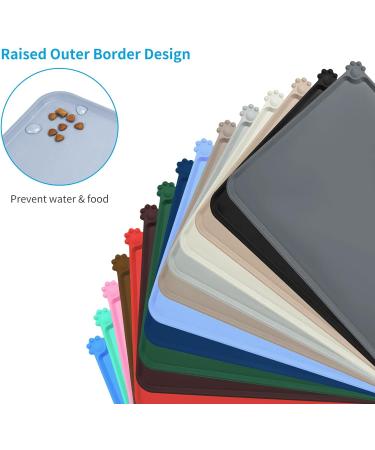 Audwud Silicone Waterproof Pet Feeding Mat - Anti-Slip Dog & Cat Bowl Mat 53x38 cm Ice Blue - Buy Online on GoSupps.com