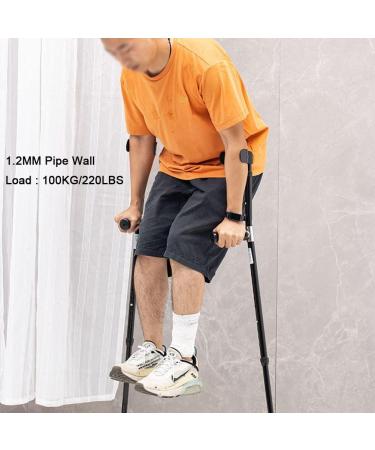 Forearm Crutches for Adults Aluminum Ergonomic Crutches with Armrests 10 Gears Height Adjustable Applicable Height: 140-190cm (Color : Black Size : 1 Count) Anniversary Lucky Star Black 1 count - Buy Online on GoSupps.com