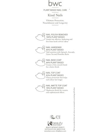 BWC Beauty Without Cruelty Kind Sophisticated Nails - Plant Based Matte Top Coat - Buy Online on GoSupps.com