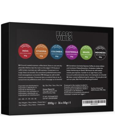 WORLD'S COFFEES | Gourmet Ground Coffee Pack 300g (6 x 50g) - 6 Best Single Origin Coffees | Gift Idea for Her and Him - Buy Online on GoSupps.com