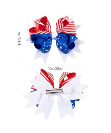 Whaline 6 Pack 4th of July Hair Bow Clips - Patriotic Red Blue White Barrettes for Women & Girls | Memorial Day Holiday Accessories - Buy Online on GoSupps.com