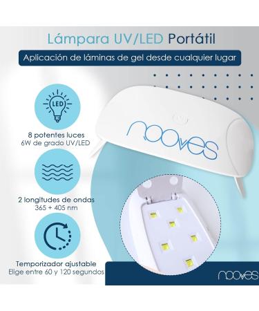  NOOVES Starter Kit Beauty Glitter | 2 Sheets of Premium Pre-Curved Gel | UV/LED Nail Lamp|Gel Top Coat Glossy|Semi-Hardened Gel Nail Strips|Semi-Permanent Gel Nail Stickers|Gel Nail - Buy Online on GoSupps.com