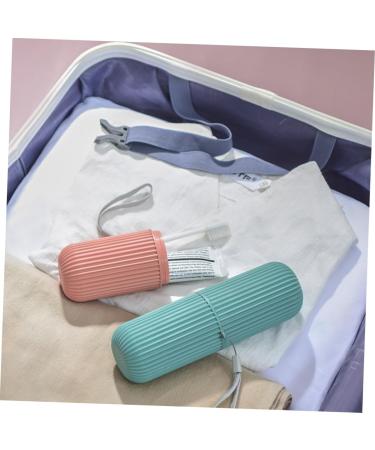 PLAFOPE Toothpaste Brush Container Set - Travel Tooth Cleaning Organizer (2 Pieces) - Red 5.5x5.5x19cm - Ideal for International Shipping - Buy Online on GoSupps.com