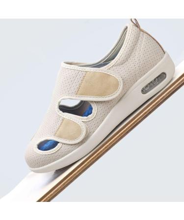 MisFun Diabetic Shoes for Men - Breathable Medical Shoes for Swollen Feet - 10.5 Black Grey - Buy Online on GoSupps.com