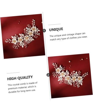 FRCOLOR 1Pc white leaf comb pearl headpiece Teen Girl Prom Headwear Bridal Shower Headpiece Rhinestone Hair Barrette wedding pearl comb clip white decor Accessories Pretty bridesmaid alloy - Buy Online on GoSupps.com