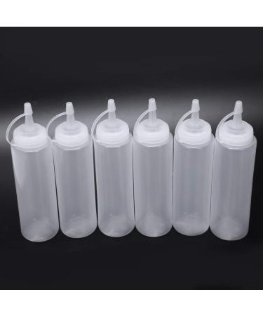 Nicfaky 6 x Clear White Plastic Squeeze Sauce Ketchup Cruet Bottles 8oz - Buy Online on GoSupps.com