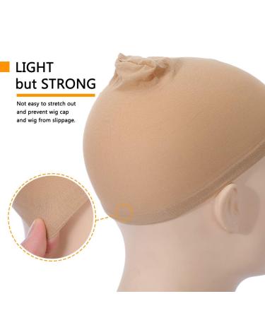 Lsybeauty 4 Pcs Light Brown Stretchy Nylon Wig Caps for Women, Men, and Children - Bald Cap for Wigs - Nude Wig Cap for Long Hair - Pack of 1 - Buy Online on GoSupps.com