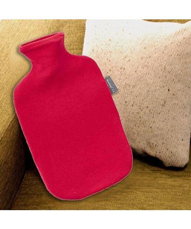 Fashy Red Velour Hot Water Bottle with Fleece Cover | Made in Germany - Buy Online on GoSupps.com