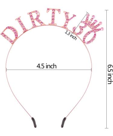 Atoden 30th Birthday Decorations for Her Pink Dirty 30 Birthday Headband Princess Tiara Queen Crown 30th Birthday Gifts for Her Party Happy Birthday Accessories for Women Girls Pink - Dirty 30 - Buy Online on GoSupps.com