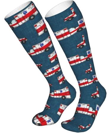 Ambulance EMS Compression Socks for Men & Women - 15-20 mmHg Support for Running & Cycling - Star of Life Design - Buy Online on GoSupps.com