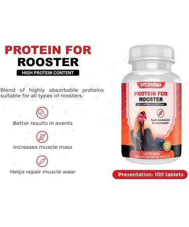 Protein Blend for Rooster Chicken - Whey & Egg Albumin Supplement - 100 Tablets | Premium Nutrition for Gallos - Buy Online on GoSupps.com