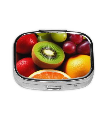 Fresh Fruit Printed Square Pill Box Portable Travelling Pill Box Medicine Organiser