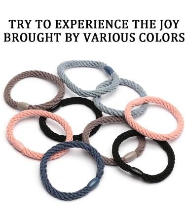 5 Pieces Hair Bands for Women Girls Cotton Bands Ponytail Holders for Thick Curly Hair - Buy Online on GoSupps.com