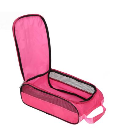 Wallfire Golf Shoe Bag - Breathable Nylon Shoe Storage Organizer Zippered Shoe Carrier Case Shoe Travel Bag Pink