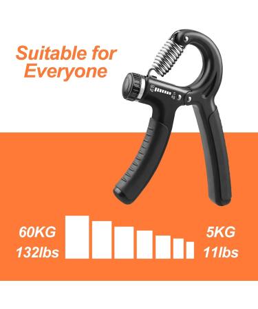 Newaner Hand Grip 5-60 kg Adjustable Handle for Strength Training Forearm Hand Wrist Strength Trainer Finger Stretcher  - Buy Online on GoSupps.com