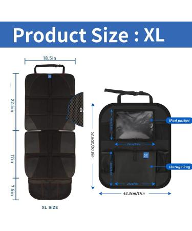 Funbliss XL Car Seat Protector & Organizer - Black Child Seat Cover with Kick Mat - Buy Online on GoSupps.com