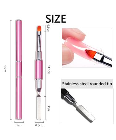 WOKOTO 3pcs Dual-Ended Gel Nail Brushes - 2 Way Gel Spatula For Nail Art Extension and Acrylic Nails Design - Buy Online on GoSupps.com
